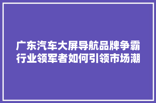 广东汽车大屏导航品牌争霸行业领军者如何引领市场潮流