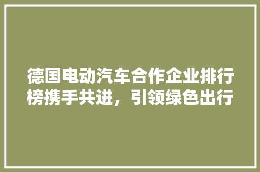 德国电动汽车合作企业排行榜携手共进，引领绿色出行新时代