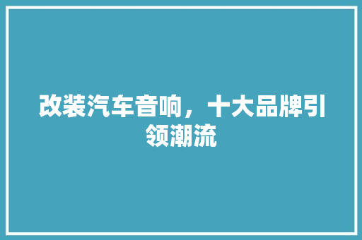 改装汽车音响，十大品牌引领潮流