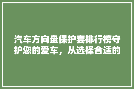 汽车方向盘保护套排行榜守护您的爱车，从选择合适的方向盘保护套开始