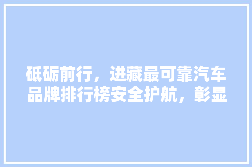 砥砺前行，进藏最可靠汽车品牌排行榜安全护航，彰显品牌力量
