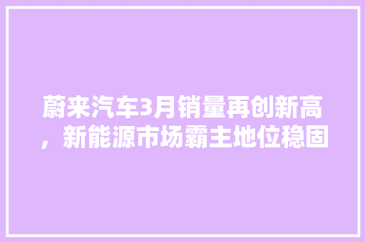 蔚来汽车3月销量再创新高，新能源市场霸主地位稳固