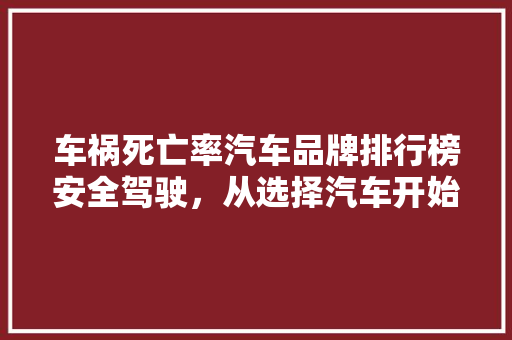 车祸死亡率汽车品牌排行榜安全驾驶，从选择汽车开始
