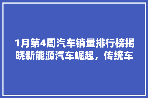 1月第4周汽车销量排行榜揭晓新能源汽车崛起，传统车企面临挑战