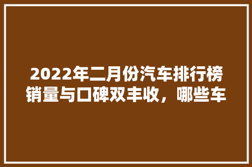 2022年二月份汽车排行榜销量与口碑双丰收，哪些车型脱颖而出
