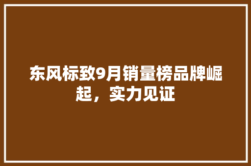 东风标致9月销量榜品牌崛起，实力见证