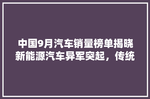 中国9月汽车销量榜单揭晓新能源汽车异军突起，传统车企转型加速