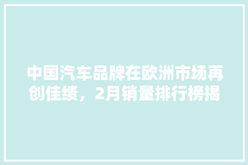 中国汽车品牌在欧洲市场再创佳绩，2月销量排行榜揭晓