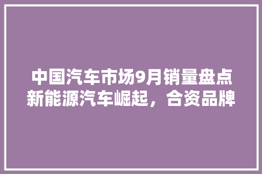 中国汽车市场9月销量盘点新能源汽车崛起，合资品牌面临挑战
