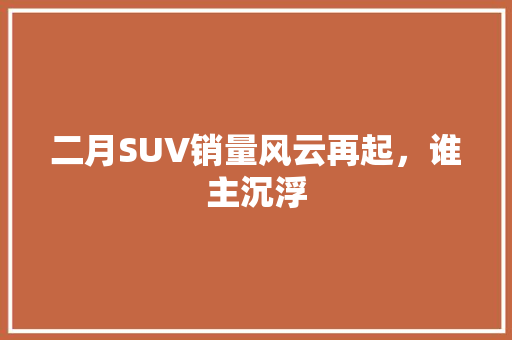 二月SUV销量风云再起，谁主沉浮