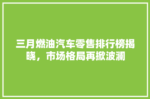 三月燃油汽车零售排行榜揭晓，市场格局再掀波澜