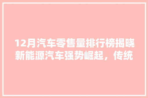 12月汽车零售量排行榜揭晓新能源汽车强势崛起，传统车企面临挑战