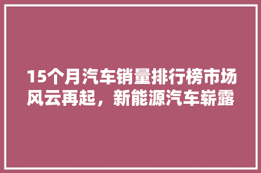 15个月汽车销量排行榜市场风云再起，新能源汽车崭露头角