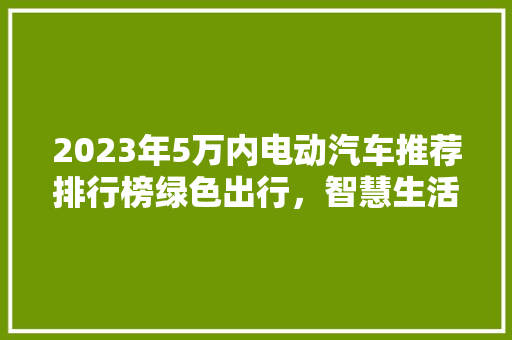 2023年5万内电动汽车推荐排行榜绿色出行，智慧生活新选择