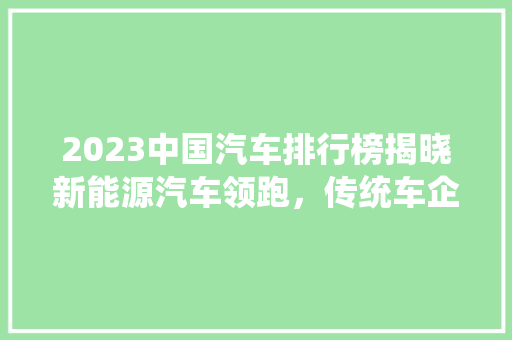2023中国汽车排行榜揭晓新能源汽车领跑，传统车企积极转型