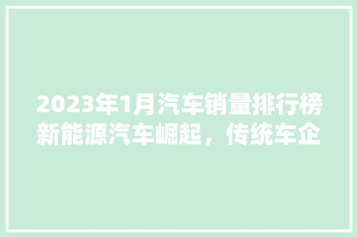 2023年1月汽车销量排行榜新能源汽车崛起，传统车企转型升级