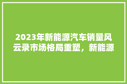 2023年新能源汽车销量风云录市场格局重塑，新能源汽车成为消费新宠