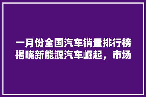 一月份全国汽车销量排行榜揭晓新能源汽车崛起，市场格局再掀风云