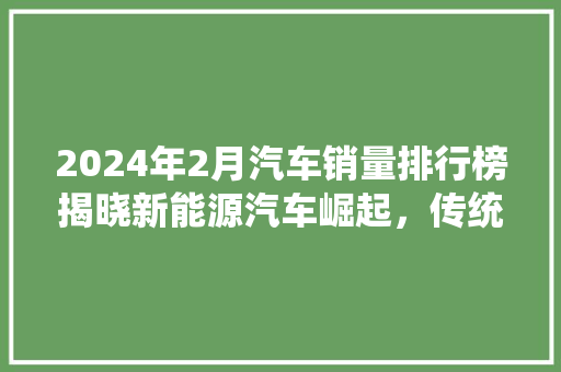 2024年2月汽车销量排行榜揭晓新能源汽车崛起，传统燃油车面临挑战