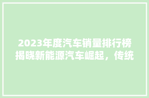 2023年度汽车销量排行榜揭晓新能源汽车崛起，传统车企转型加速