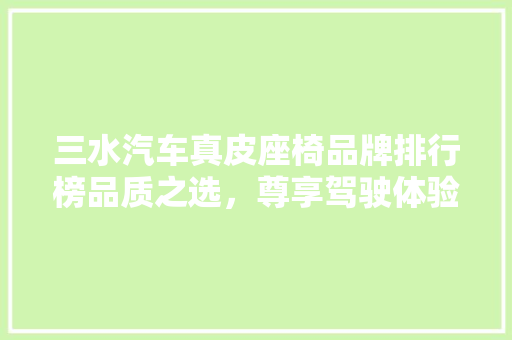 三水汽车真皮座椅品牌排行榜品质之选，尊享驾驶体验