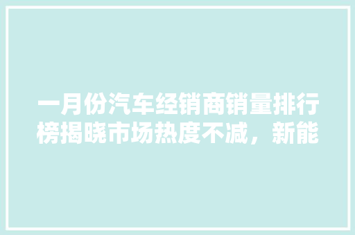 一月份汽车经销商销量排行榜揭晓市场热度不减，新能源汽车崛起