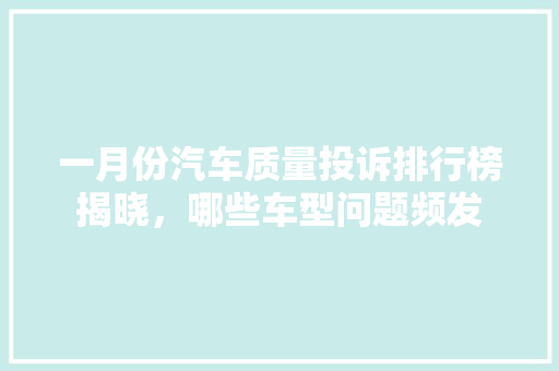 一月份汽车质量投诉排行榜揭晓，哪些车型问题频发