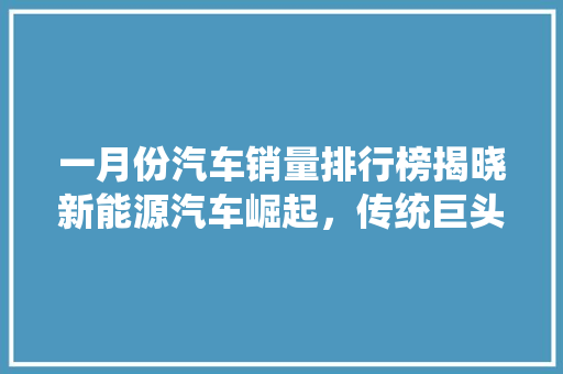 一月份汽车销量排行榜揭晓新能源汽车崛起，传统巨头稳居高位