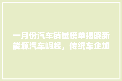 一月份汽车销量榜单揭晓新能源汽车崛起，传统车企加速转型