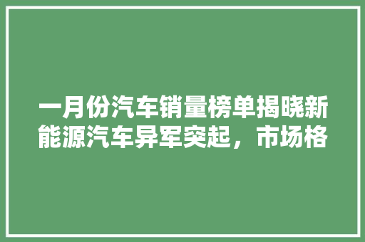 一月份汽车销量榜单揭晓新能源汽车异军突起，市场格局悄然生变