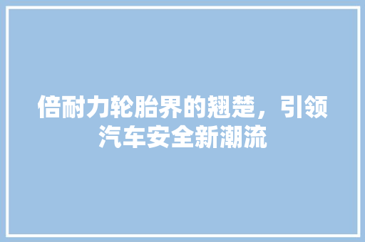 倍耐力轮胎界的翘楚，引领汽车安全新潮流