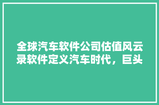 全球汽车软件公司估值风云录软件定义汽车时代，巨头争霸正当时