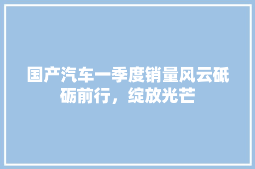 国产汽车一季度销量风云砥砺前行，绽放光芒