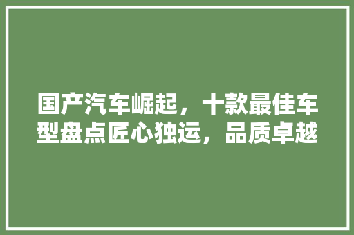 国产汽车崛起，十款最佳车型盘点匠心独运，品质卓越