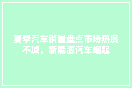 夏季汽车销量盘点市场热度不减，新能源汽车崛起