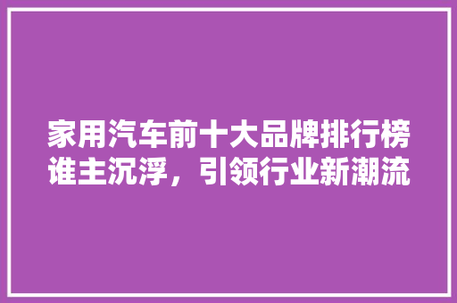 家用汽车前十大品牌排行榜谁主沉浮，引领行业新潮流