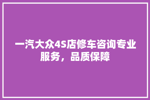 一汽大众4S店修车咨询专业服务，品质保障