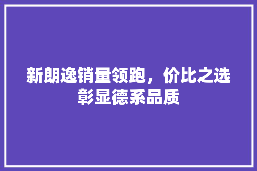新朗逸销量领跑，价比之选彰显德系品质