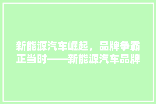 新能源汽车崛起，品牌争霸正当时——新能源汽车品牌排行榜前十