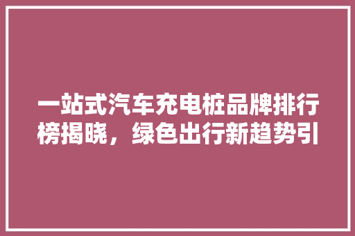 一站式汽车充电桩品牌排行榜揭晓，绿色出行新趋势引领未来
