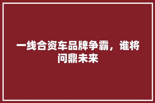 一线合资车品牌争霸，谁将问鼎未来