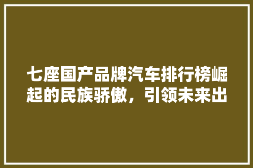 七座国产品牌汽车排行榜崛起的民族骄傲，引领未来出行潮流